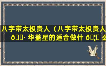 八字带太极贵人（八字带太极贵人 🌷 华盖星的适合做什 🦟 么）